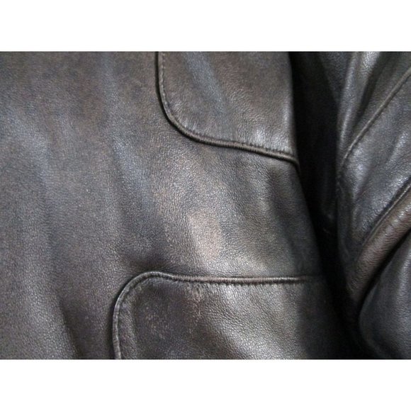 Italiano Leather Jacket Mens XL Vintage 1980s Hong Kong Lined GUC Minor Damage - Picture 9 of 16